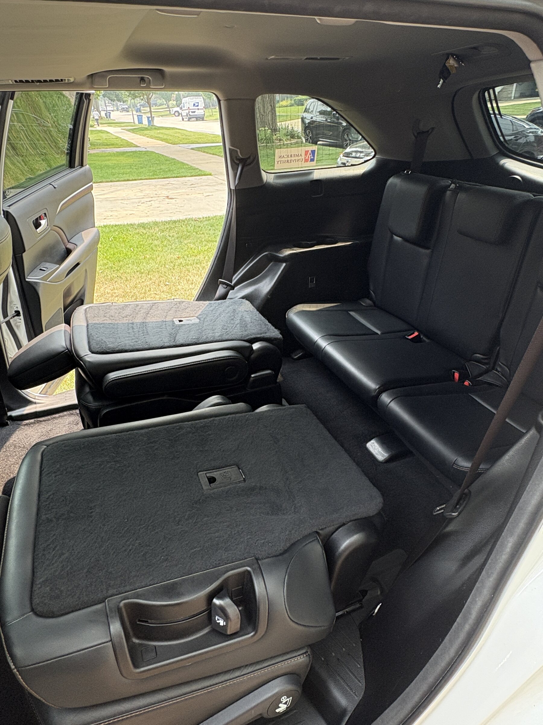 Clean Toyota Highlander rear seating and cargo area